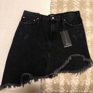 Destroyed denim skirt